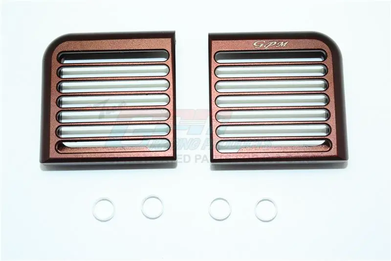 Traxxas Trx-4 Trail Defender Crawler Aluminum Headlight Assembly Rounded Brush Guard - 2Pc Set Brown 1