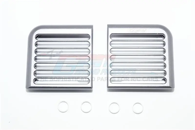 Traxxas Trx-4 Trail Defender Crawler Aluminum Headlight Assembly Rounded Brush Guard - 2Pc Set Gray Silver 1