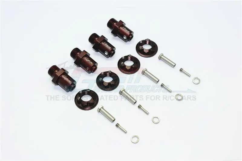 Traxxas Trx-4 Trail Defender Crawler Aluminum Hex Adapters For Front And Rear Wheels (17Mm Hex, 19Mm Long) - 2Prs Set Brown 1