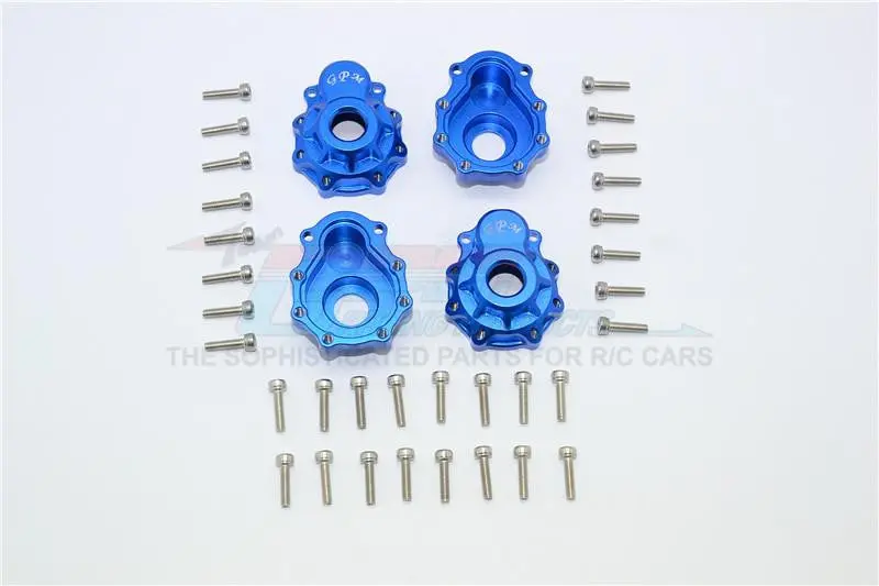 Traxxas Trx-4 Trail Defender Crawler Aluminum Outer Portal Drive Housing (Front And Rear) - 4Pcs Set Blue 1