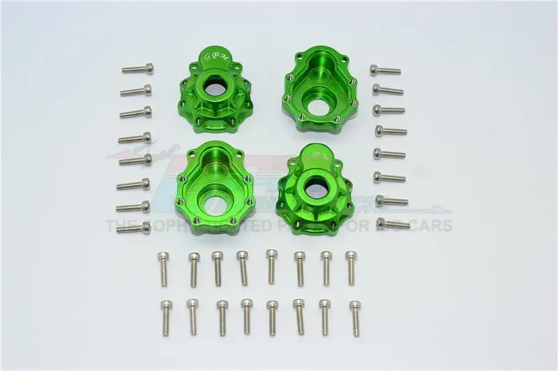 Traxxas Trx-4 Trail Defender Crawler Aluminum Outer Portal Drive Housing (Front And Rear) - 4Pcs Set Green 1