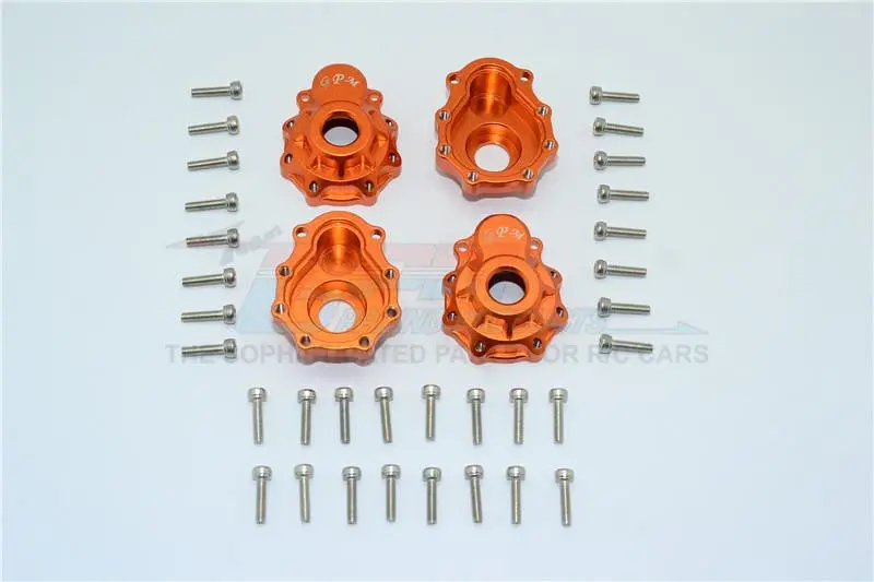 Traxxas Trx-4 Trail Defender Crawler Aluminum Outer Portal Drive Housing (Front And Rear) - 4Pcs Set Orange 1