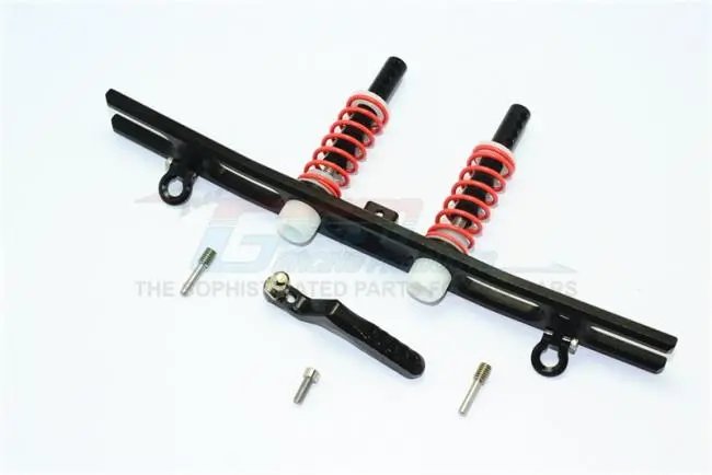 Traxxas Trx-4 Trail Defender Crawler Aluminum Rear Bumper Absorber + D-Rings + Tow Hook - 1 Set Black 1