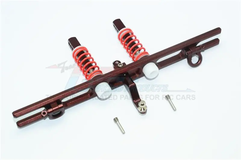 Traxxas Trx-4 Trail Defender Crawler Aluminum Rear Bumper Absorber + D-Rings + Tow Hook - 1 Set Brown 1