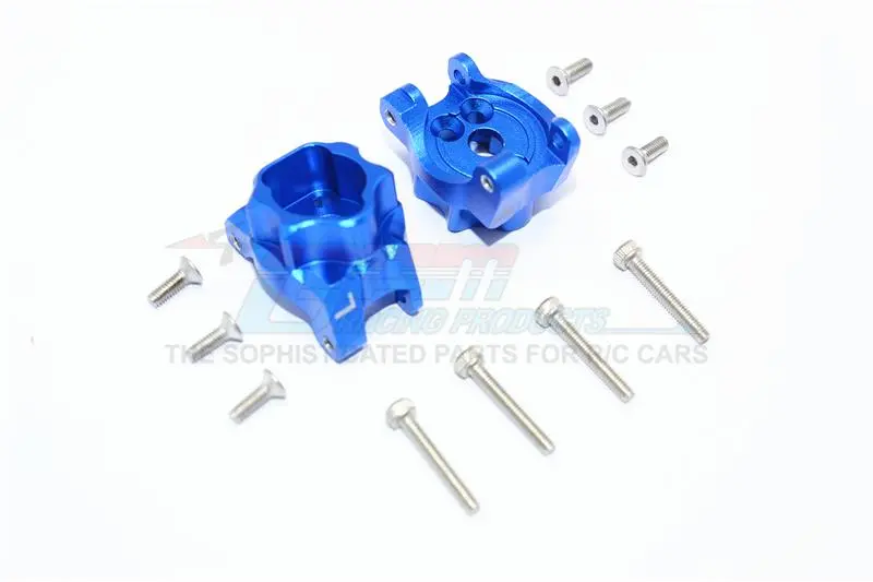 Traxxas Trx-4 Trail Defender Crawler Aluminum Rear Gear Box Mounts - 1Pr Set Blue 1