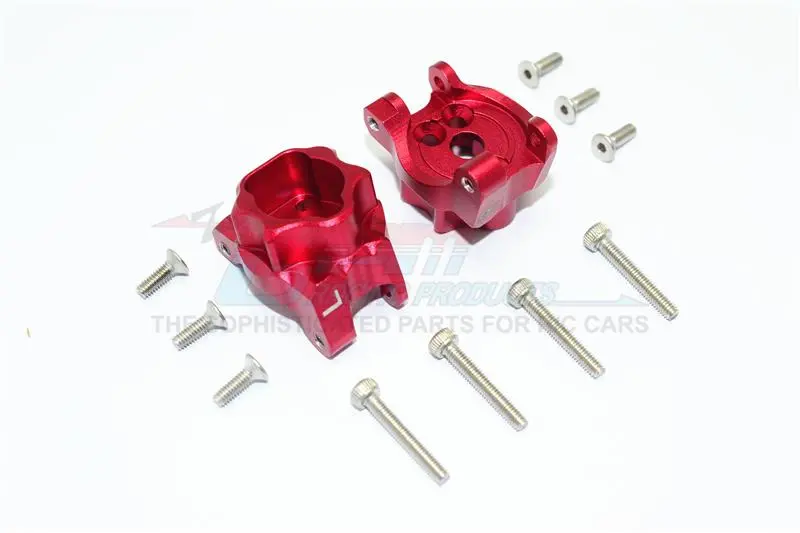 Traxxas Trx-4 Trail Defender Crawler Aluminum Rear Gear Box Mounts - 1Pr Set Red 1