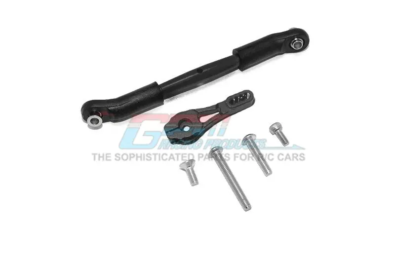 Traxxas Trx-4 Trail Defender Crawler Aluminum Servo Horn 25T (4 Positioning Holes) With Adjustable Steering Link - 6Pc Set Black 1