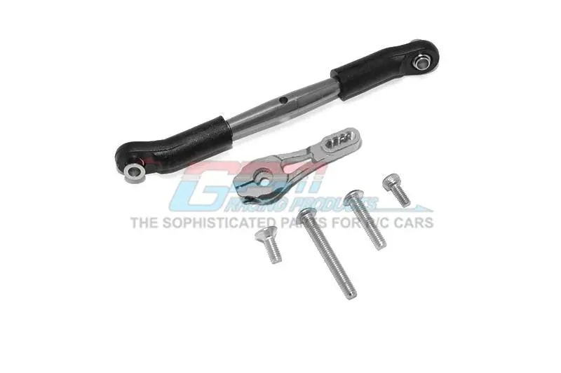 Traxxas Trx-4 Trail Defender Crawler Aluminum Servo Horn 25T (4 Positioning Holes) With Adjustable Steering Link - 6Pc Set Gray Silver 1