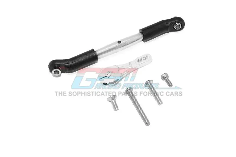 Traxxas Trx-4 Trail Defender Crawler Aluminum Servo Horn 25T (4 Positioning Holes) With Adjustable Steering Link - 6Pc Set Silver 1