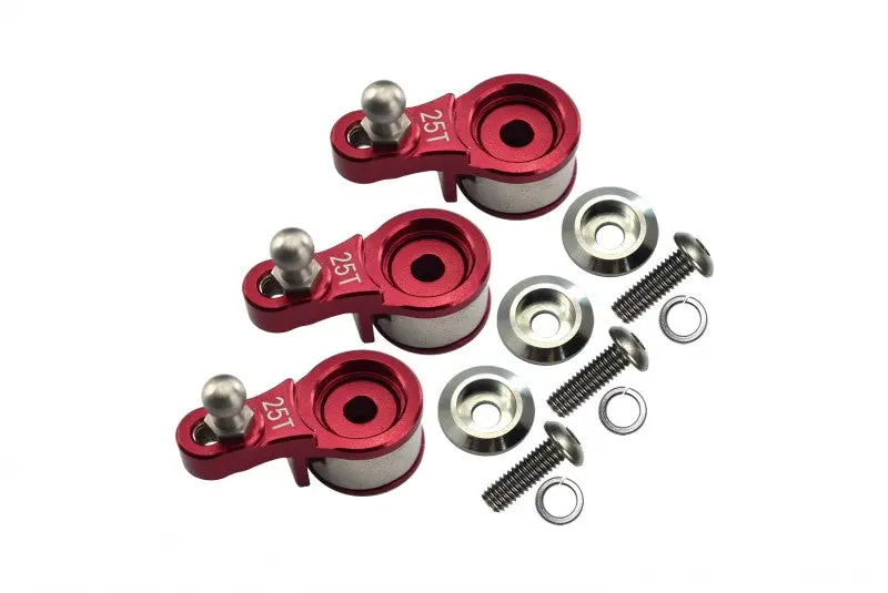 Traxxas Trx-4 Trail Defender Crawler Aluminum Servo Horn With Built-In Spring (For Locking Diff) - 3Pc Set Red 1