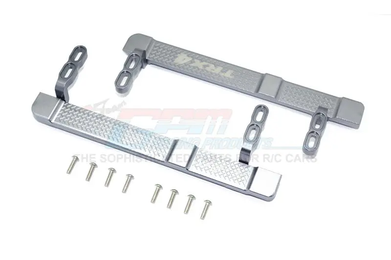 Traxxas Trx-4 Trail Defender Crawler Aluminum Side Steps - 1Pr Set Gray Silver 1