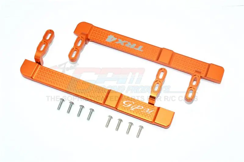 Traxxas Trx-4 Trail Defender Crawler Aluminum Side Steps - 1Pr Set Orange 1