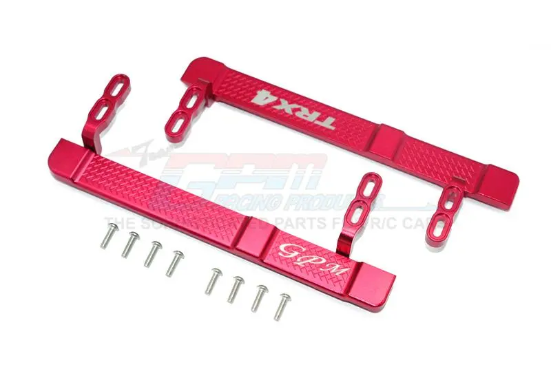 Traxxas Trx-4 Trail Defender Crawler Aluminum Side Steps - 1Pr Set Red 1