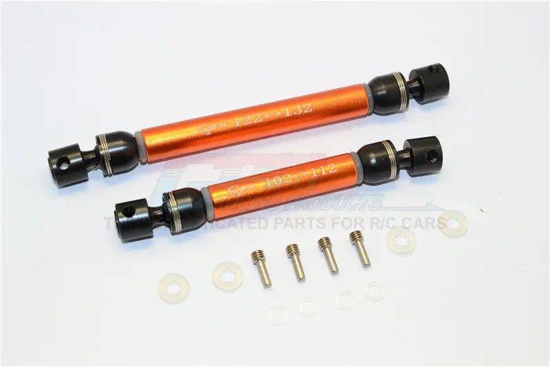 Traxxas Trx-4 Trail Defender Crawler Aluminum + Steel Front / Rear Cvd Main Shafts - 1Pr Set Orange 1