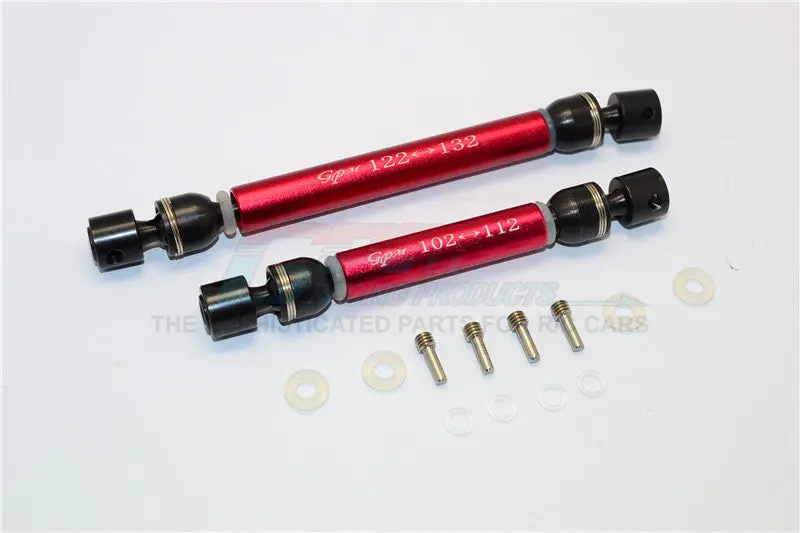 Traxxas Trx-4 Trail Defender Crawler Aluminum + Steel Front / Rear Cvd Main Shafts - 1Pr Set Red 1