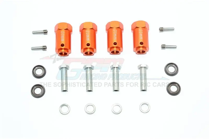 Traxxas Trx-4 Trail Defender Crawler Aluminum Wheel Hex Adapters 21Mm - 4Pc Set Orange 1