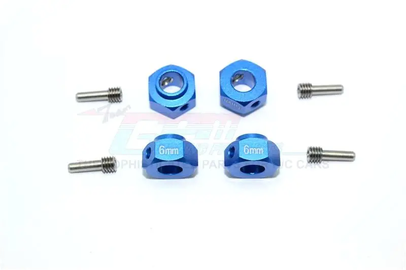 Traxxas Trx-4 Trail Defender Crawler Aluminum Wheel Hex Adapters 6Mm - 4Pcs Set Blue 1