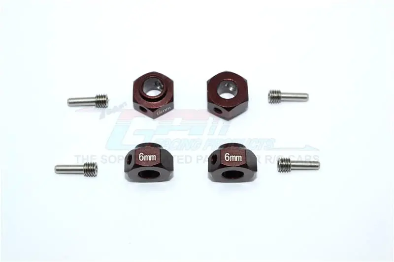 Traxxas Trx-4 Trail Defender Crawler Aluminum Wheel Hex Adapters 6Mm - 4Pcs Set Brown 1