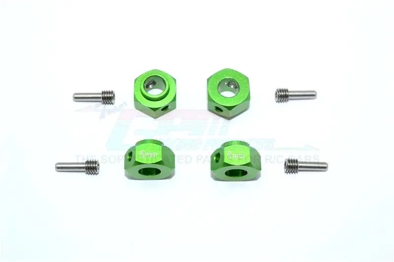 Traxxas Trx-4 Trail Defender Crawler Aluminum Wheel Hex Adapters 6Mm - 4Pcs Set Green 1