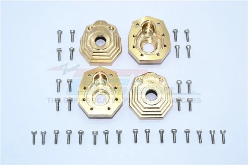 Traxxas Trx-4 Trail Defender Crawler Brass Outer Portal Drive Housing (Front And Rear) "Heavy Edition" - 4Pcs Set 1