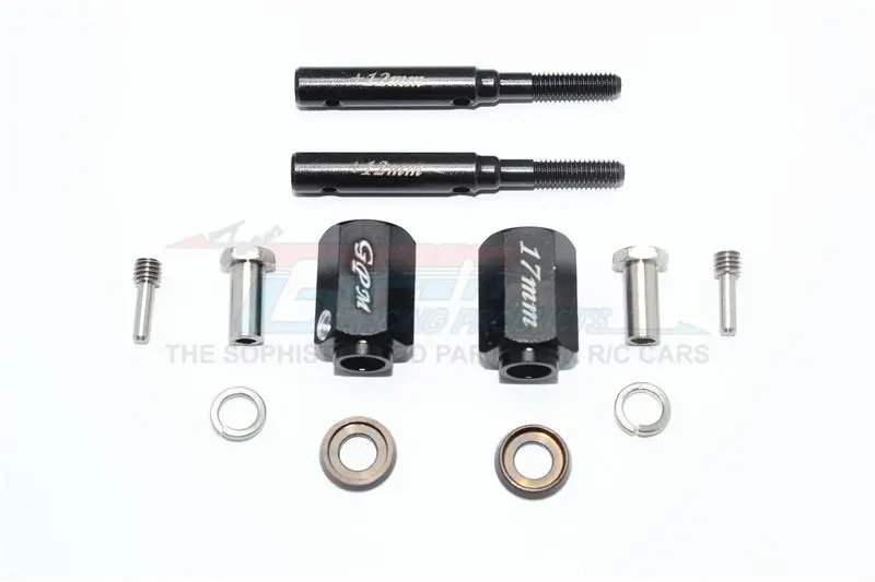 Traxxas Trx-4 Trail Defender Crawler Harden Steel Extended Length Front / Rear Stub Axle +17Mm Hex - 1Pr Set Black 1