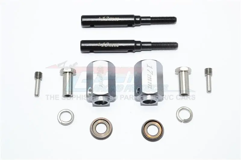 Traxxas Trx-4 Trail Defender Crawler Harden Steel Extended Length Front / Rear Stub Axle +17Mm Hex - 1Pr Set Gray Silver 1