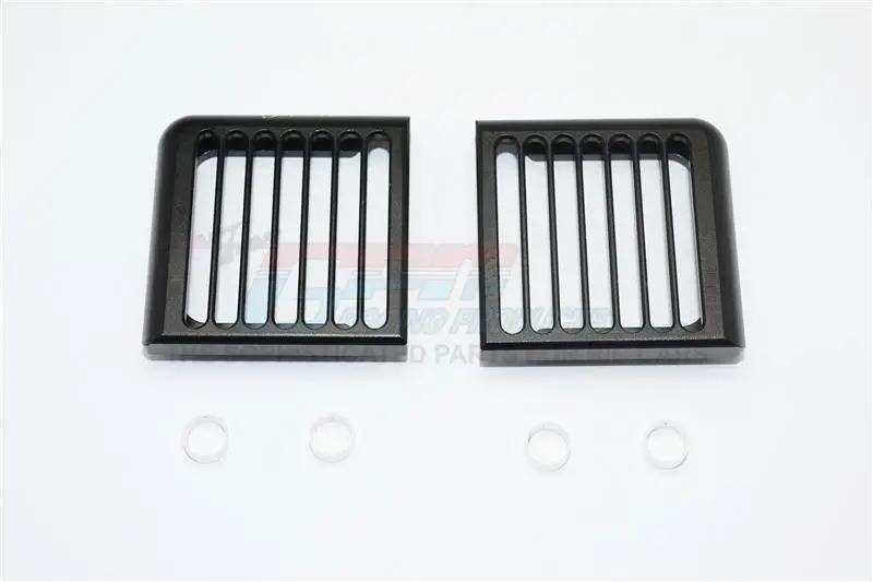 Traxxas Trx-4 Trail Defender Crawler Headlight Assembly Vertical Brush Guard Aluminum - 2Pc Set Black 1