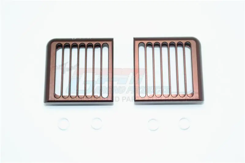 Traxxas Trx-4 Trail Defender Crawler Headlight Assembly Vertical Brush Guard Aluminum - 2Pc Set Brown 1