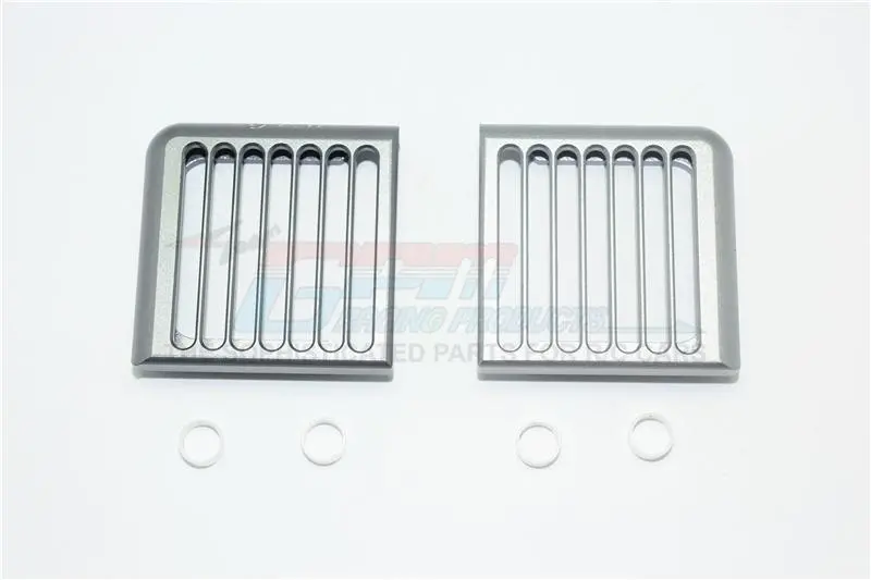 Traxxas Trx-4 Trail Defender Crawler Headlight Assembly Vertical Brush Guard Aluminum - 2Pc Set Gray Silver 1