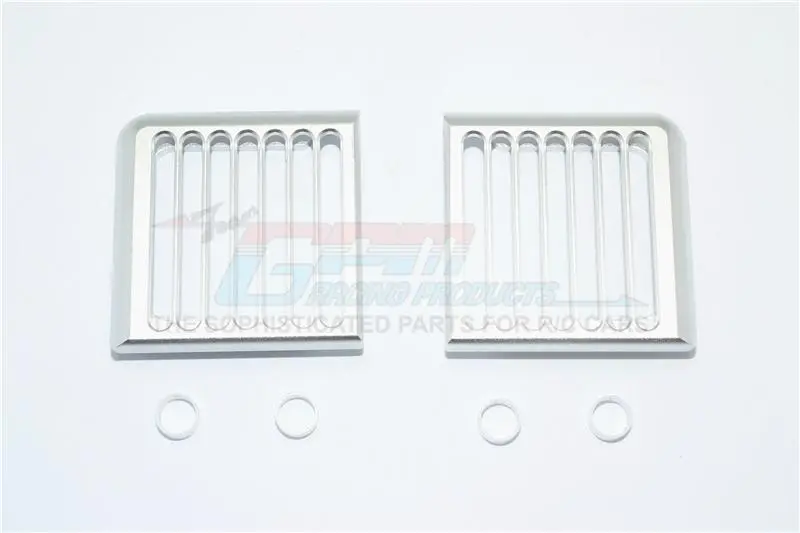 Traxxas Trx-4 Trail Defender Crawler Headlight Assembly Vertical Brush Guard Aluminum - 2Pc Set Silver 1
