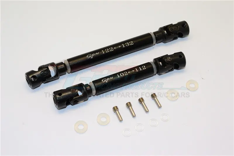 Traxxas Trx-4 Trail Defender Crawler Steel Adjustable Main Shaft With Aluminum Body - 1Pr Set Black 1