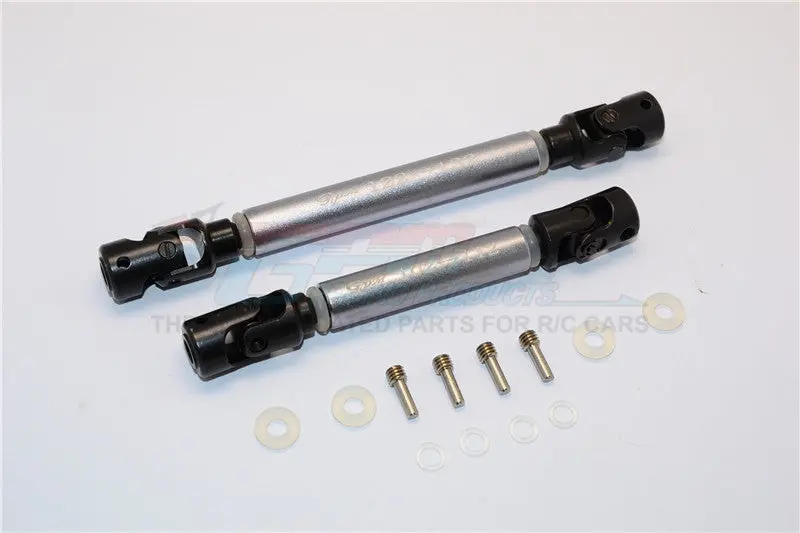Traxxas Trx-4 Trail Defender Crawler Steel Adjustable Main Shaft With Aluminum Body - 1Pr Set Gray Silver 1