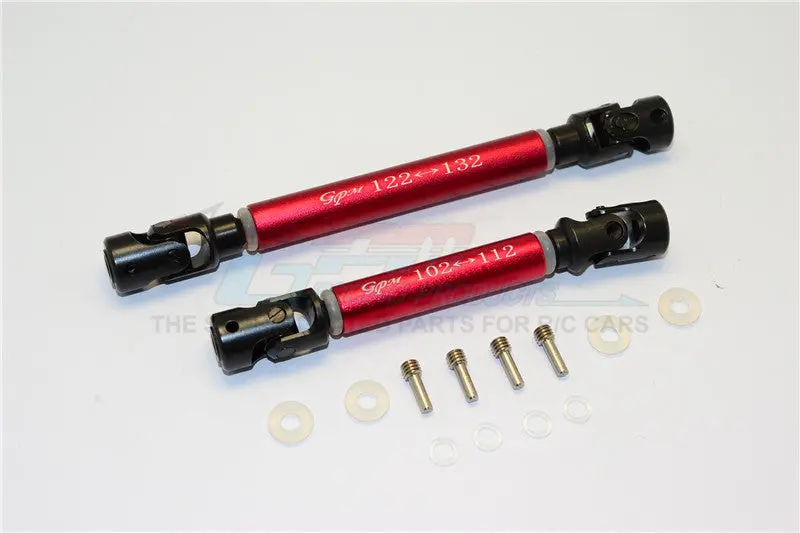 Traxxas Trx-4 Trail Defender Crawler Steel Adjustable Main Shaft With Aluminum Body - 1Pr Set Red 1