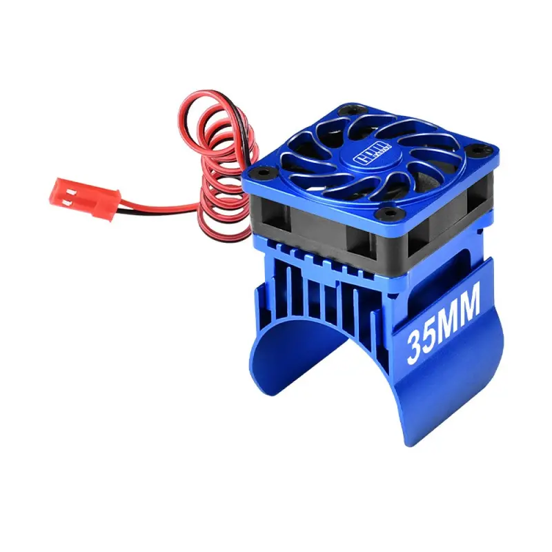 Traxxas Trx-4 Trail Defender Crawler / Trx-6 Mercedes-Benz G63 Aluminum 35Mm Motor Heatsink With Cooling Fan - 1 Set Blue 1
