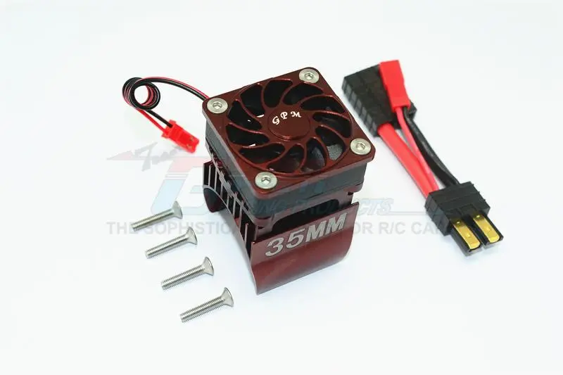 Traxxas Trx-4 Trail Defender Crawler / Trx-6 Mercedes-Benz G63 Aluminum 35Mm Motor Heatsink With Cooling Fan - 1 Set Brown 1