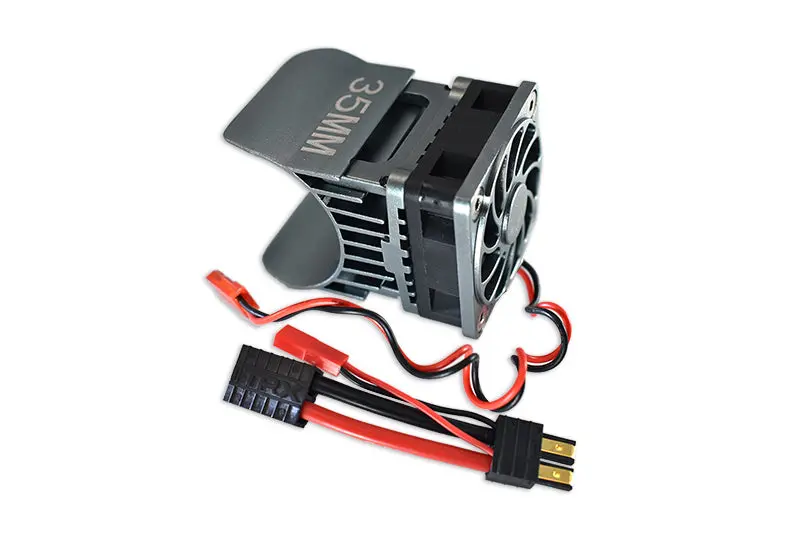 Traxxas Trx-4 Trail Defender Crawler / Trx-6 Mercedes-Benz G63 Aluminum 35Mm Motor Heatsink With Cooling Fan - 1 Set Gray Silver 1