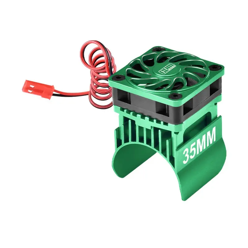 Traxxas Trx-4 Trail Defender Crawler / Trx-6 Mercedes-Benz G63 Aluminum 35Mm Motor Heatsink With Cooling Fan - 1 Set Green 1