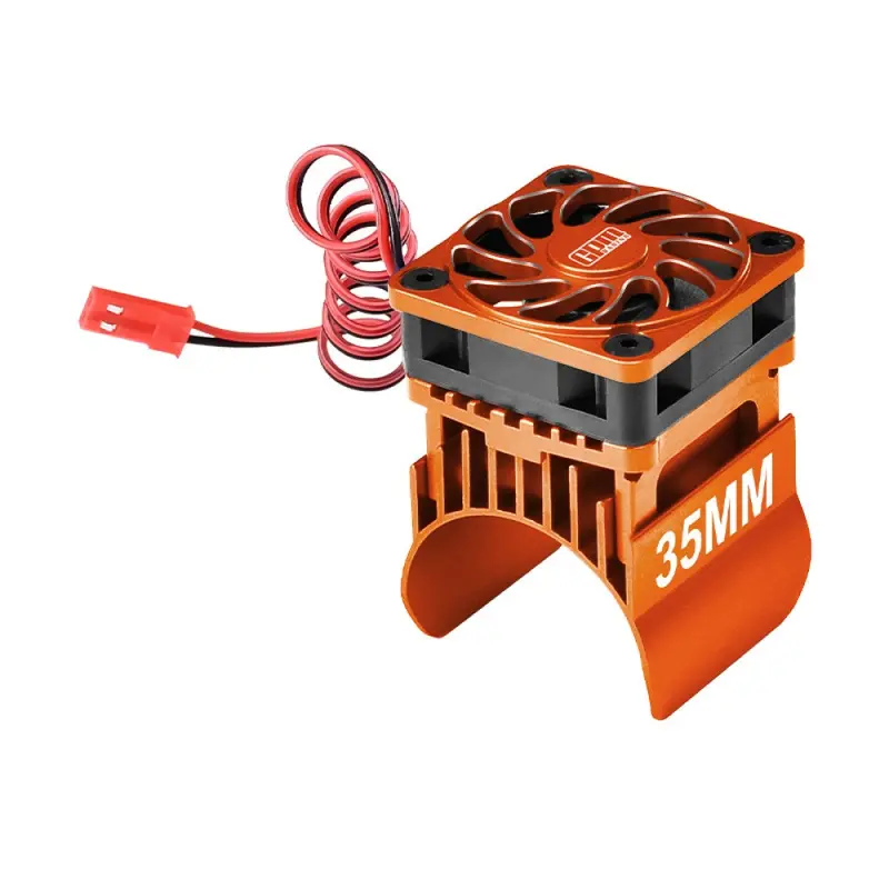 Traxxas Trx-4 Trail Defender Crawler / Trx-6 Mercedes-Benz G63 Aluminum 35Mm Motor Heatsink With Cooling Fan - 1 Set Orange 1