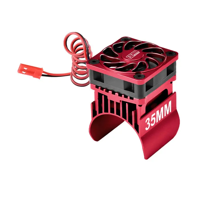 Traxxas Trx-4 Trail Defender Crawler / Trx-6 Mercedes-Benz G63 Aluminum 35Mm Motor Heatsink With Cooling Fan - 1 Set Red 1