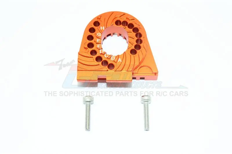 Traxxas Trx-4 Trail Defender Crawler / Trx-6 Mercedes-Benz G63 Aluminum Double Sided Motor Mount Plate With Heat Sink Fins - 1Pc Set Orange 1
