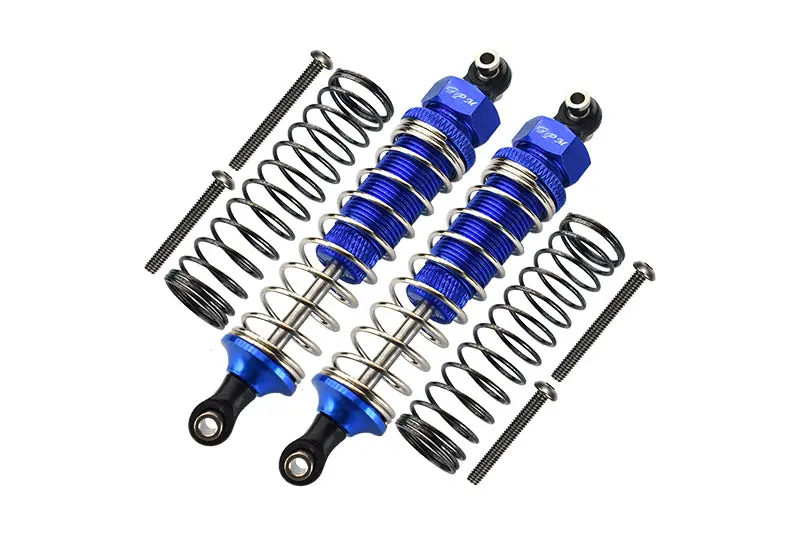 Traxxas Trx-4 Trail Defender Crawler / Trx-6 Mercedes-Benz G63 Aluminum Front/Rear Adjustable Spring Dampers - 1Pr Set Blue 1