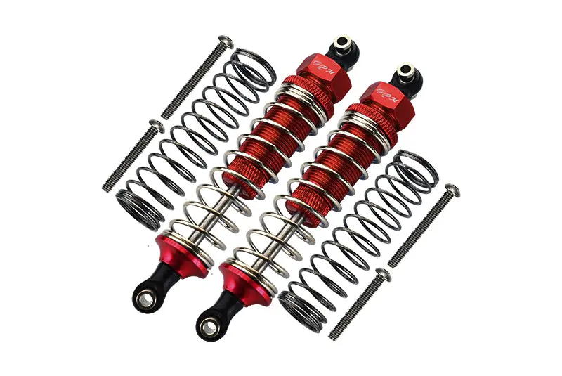 Traxxas Trx-4 Trail Defender Crawler / Trx-6 Mercedes-Benz G63 Aluminum Front/Rear Adjustable Spring Dampers - 1Pr Set Red 1