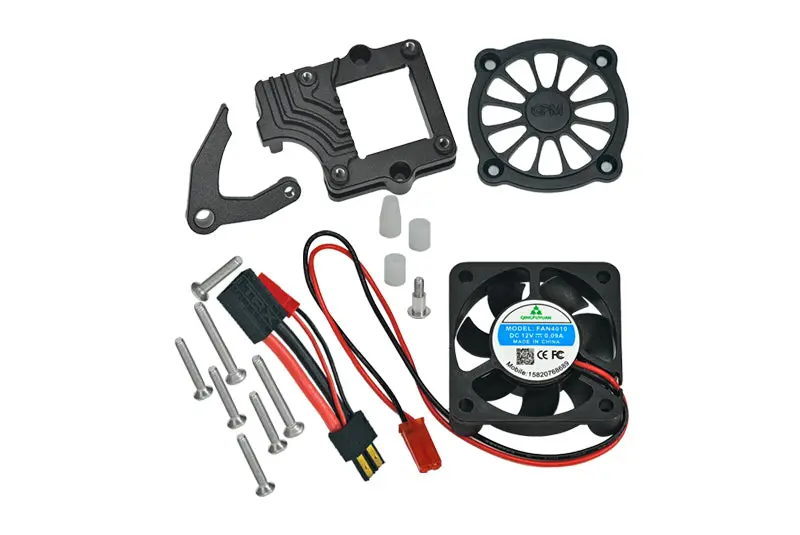 Traxxas Trx-4 Trail Defender Crawler / Trx-6 Mercedes-Benz G63 Aluminum Motor Cooling Fan With Easy Switch - 1 Set Black 1