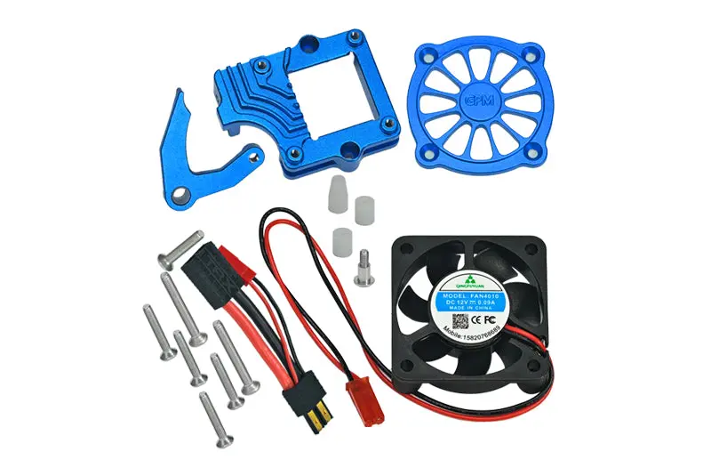 Traxxas Trx-4 Trail Defender Crawler / Trx-6 Mercedes-Benz G63 Aluminum Motor Cooling Fan With Easy Switch - 1 Set Blue 1