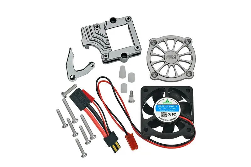 Traxxas Trx-4 Trail Defender Crawler / Trx-6 Mercedes-Benz G63 Aluminum Motor Cooling Fan With Easy Switch - 1 Set Gray Silver 1