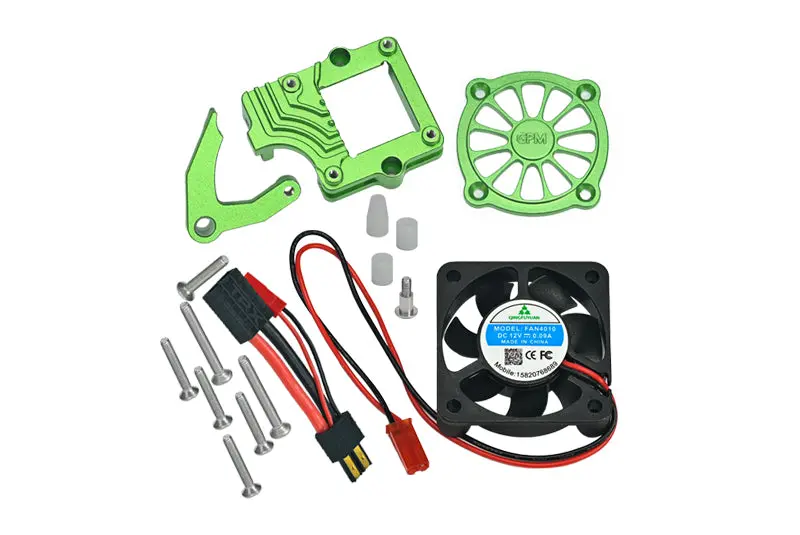 Traxxas Trx-4 Trail Defender Crawler / Trx-6 Mercedes-Benz G63 Aluminum Motor Cooling Fan With Easy Switch - 1 Set Green 1