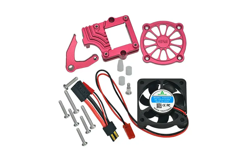 Traxxas Trx-4 Trail Defender Crawler / Trx-6 Mercedes-Benz G63 Aluminum Motor Cooling Fan With Easy Switch - 1 Set Red 1
