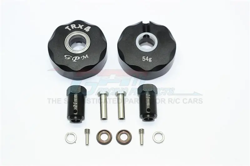 Traxxas Trx-4 Trail Defender Crawler / Trx-6 Mercedes-Benz G63 Aluminum Pendulum Wheel Knuckle Axle Weight + 21Mm Hex Adapter - 1Pr Set Black 1