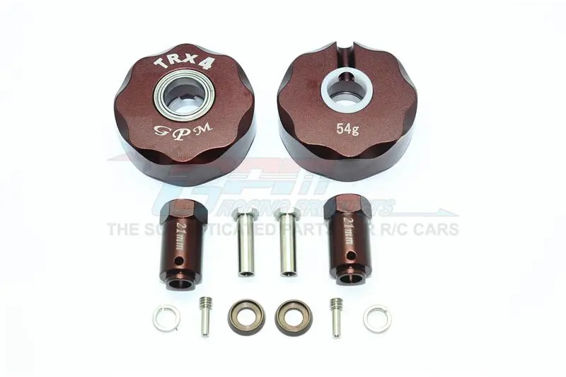 Traxxas Trx-4 Trail Defender Crawler / Trx-6 Mercedes-Benz G63 Aluminum Pendulum Wheel Knuckle Axle Weight + 21Mm Hex Adapter - 1Pr Set Brown 1