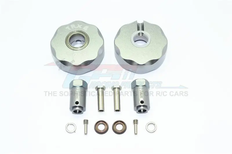 Traxxas Trx-4 Trail Defender Crawler / Trx-6 Mercedes-Benz G63 Aluminum Pendulum Wheel Knuckle Axle Weight + 21Mm Hex Adapter - 1Pr Set Gray Silver 1
